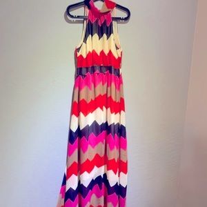 NWOT Lulus Chevron Maxi dress